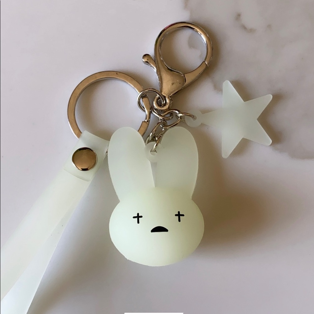 Bad Bunny glow in the dark keychain